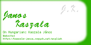 janos kaszala business card